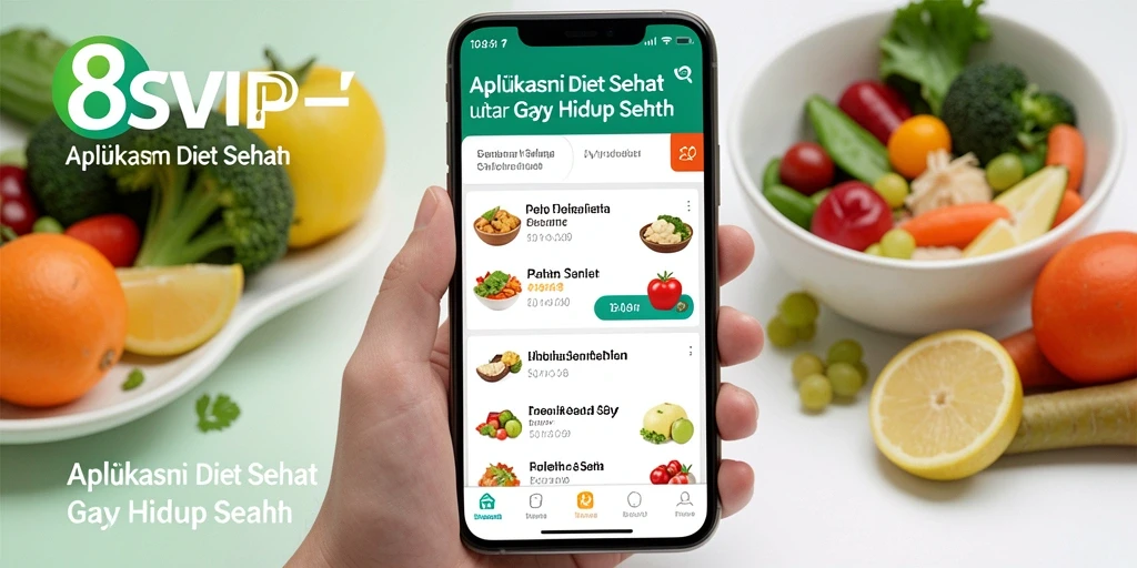 Tampilan antarmuka pengguna aplikasi 8SVIP untuk Diet Sehat.