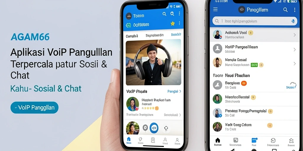 Tampilan antarmuka AGAM66 yang ramah pengguna dan fungsi VoIP Panggilan.