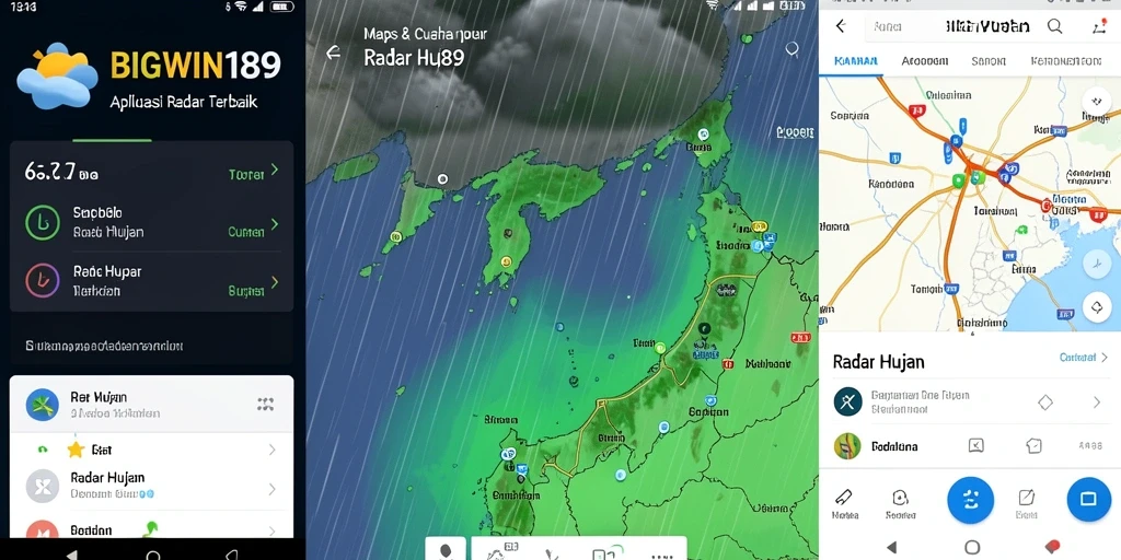 Antarmuka aplikasi BIGWIN189 dengan fitur Radar Hujan terkini.