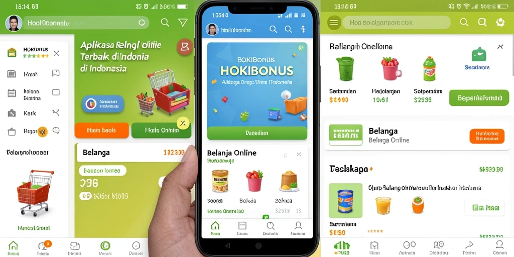 Tampilan utama HOKIBONUS dengan berbagai kategori produk belanja.