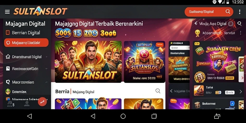 Tampilan antarmuka SULTANSLOT yang modern dan informatif.