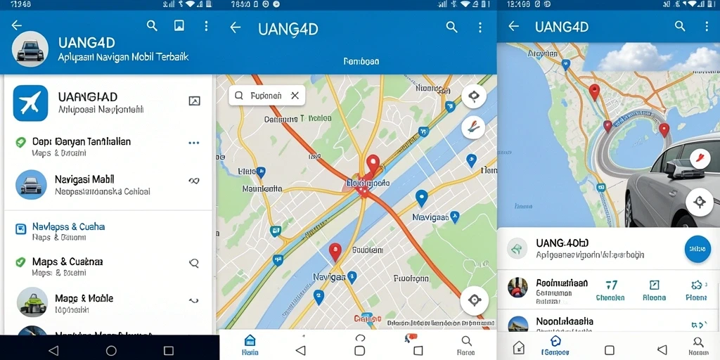 Antarmuka aplikasi UANG4D untuk Navigasi Mobil yang user-friendly.