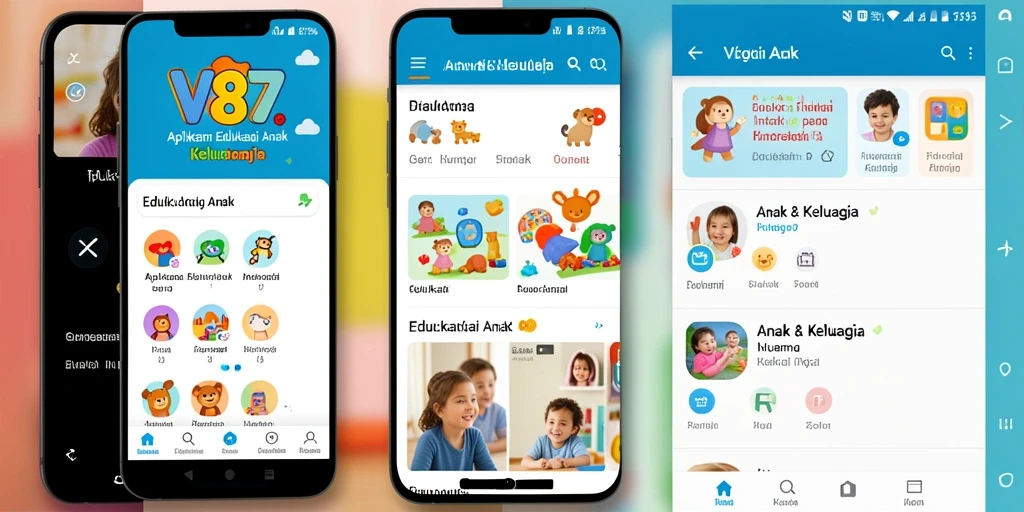 Tampilan antarmuka V87 yang menarik untuk edukasi anak.