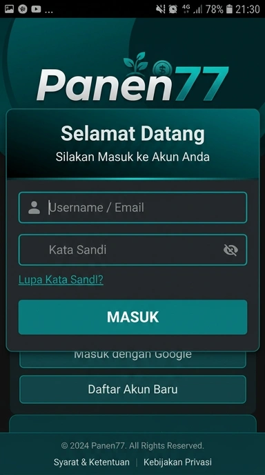 Panduan Masuk Akun panen77 untuk Android